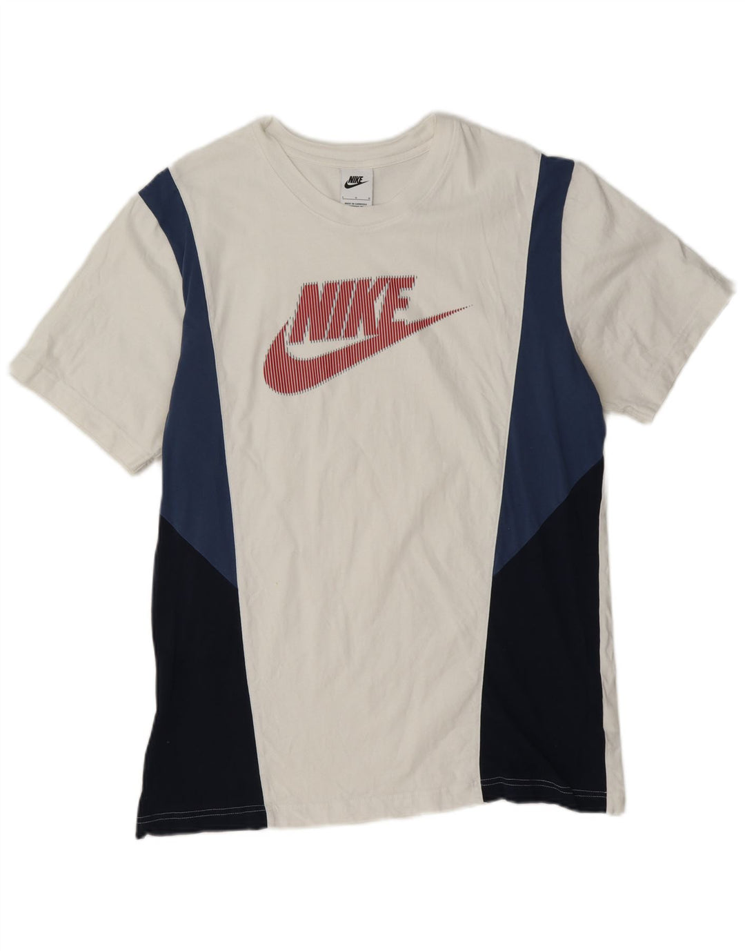 Tricou grafic Nike pentru bărbați Top mare, alb, din bumbac color bloc