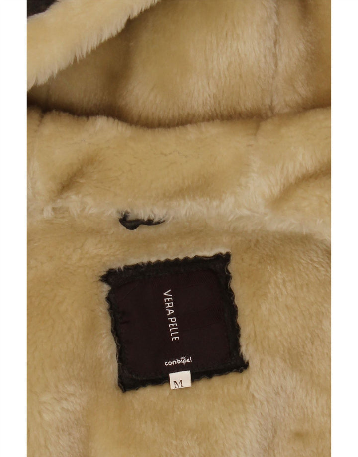 Jachetă din shearling cu glugă pentru femei Conbipel UK 14 Medium Grey Piele