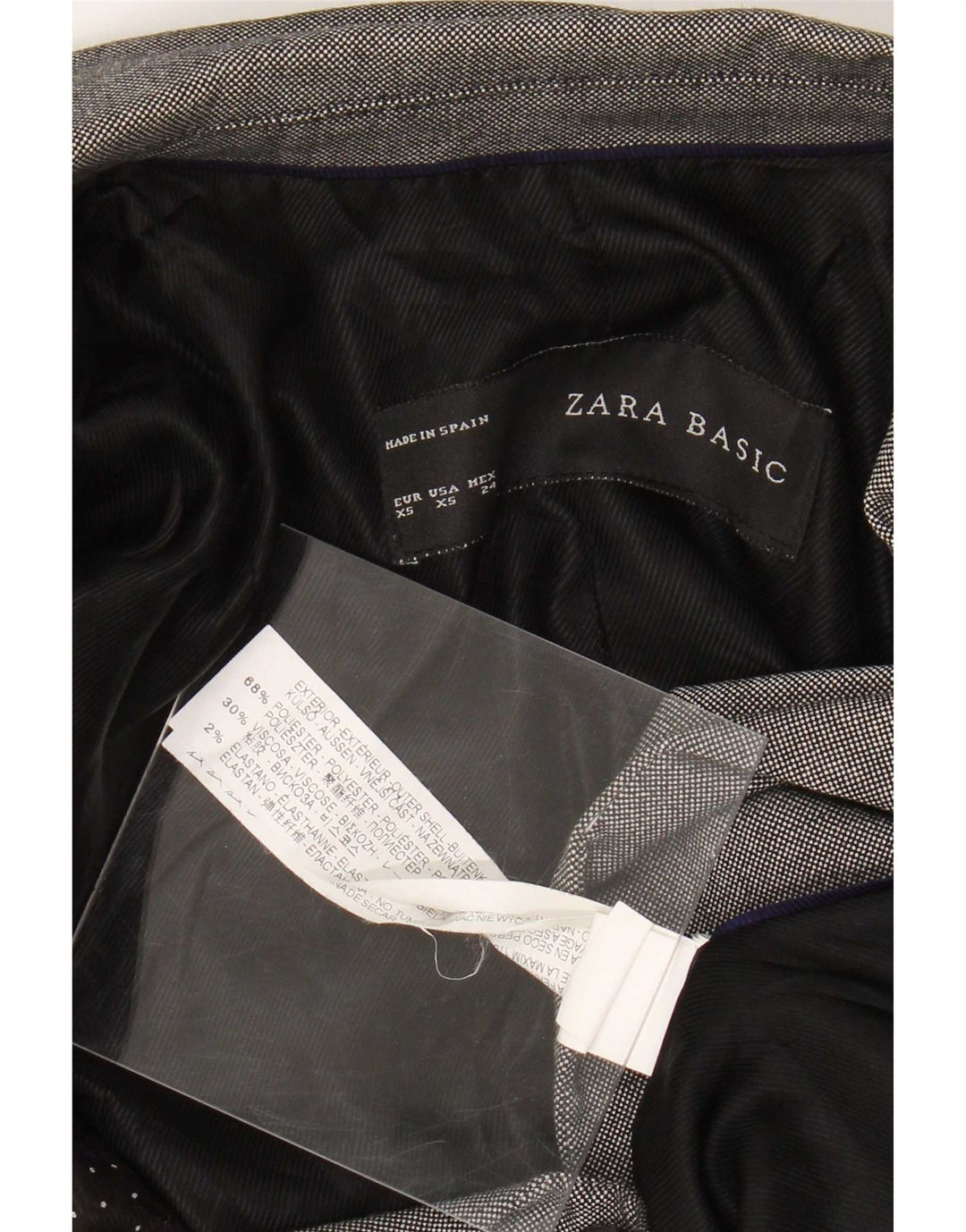 Sacou blazer pentru femei Zara, cu 1 nasture, UK 6 XS, poliester gri