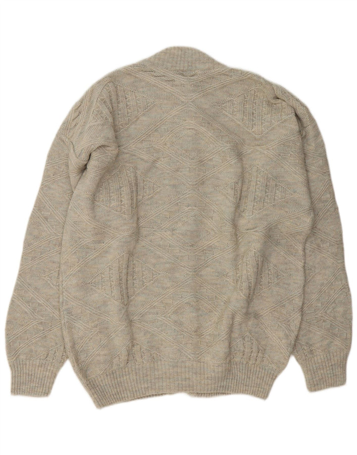 Pulover Cardigan Vintage pentru bărbați IT 52 Lână mare gri