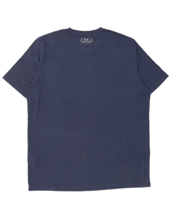 Tricou grafic Under Armour pentru bărbați Heat Gear Top XL Bumbac bleumarin