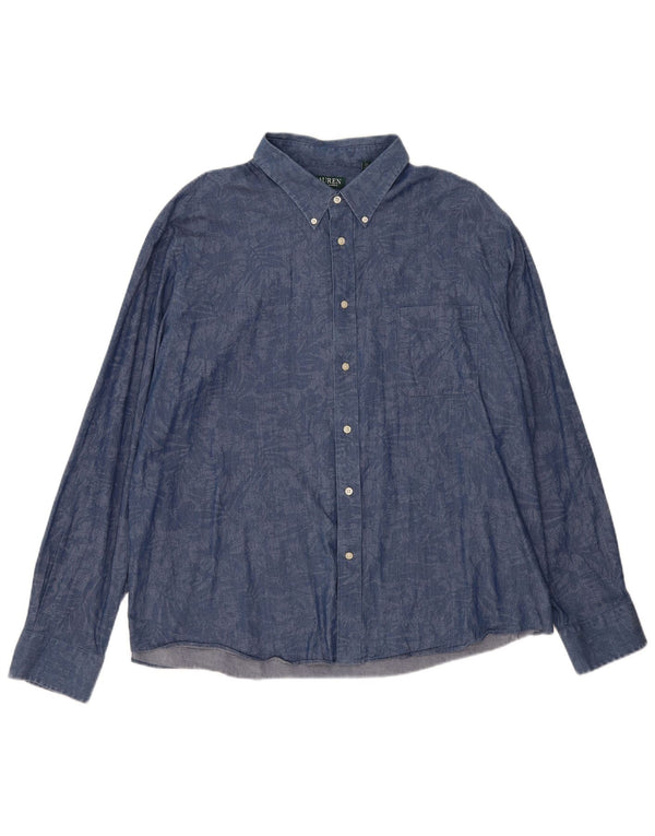 Cămașă pentru bărbați Ralph Lauren, cu formă regulată, 2XL, albastru marin, elastan floral