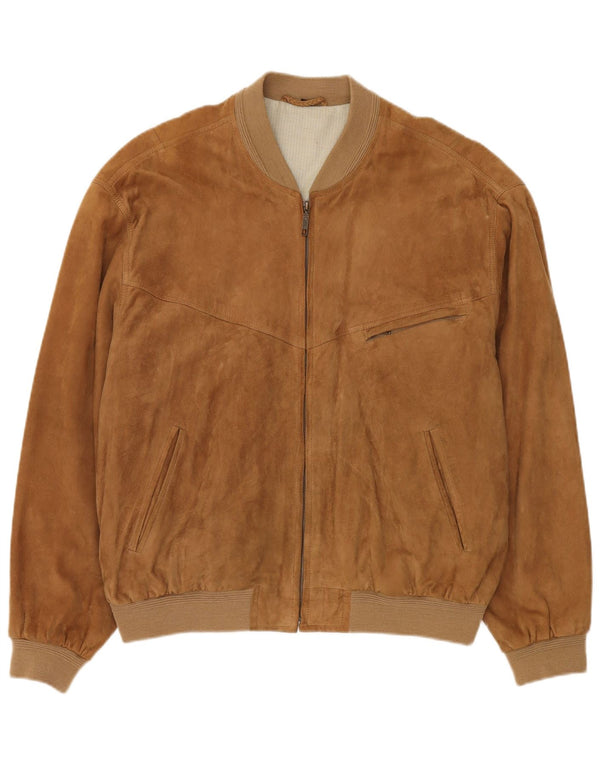 Jachetă bomber din piele intoarsa pentru barbati McNeal UK 44 2XL piele bej