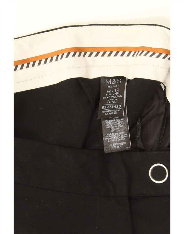 Pantaloni de costum drepți pentru femei Marks & Spencer UK 12 Medium L32 L32 Negru