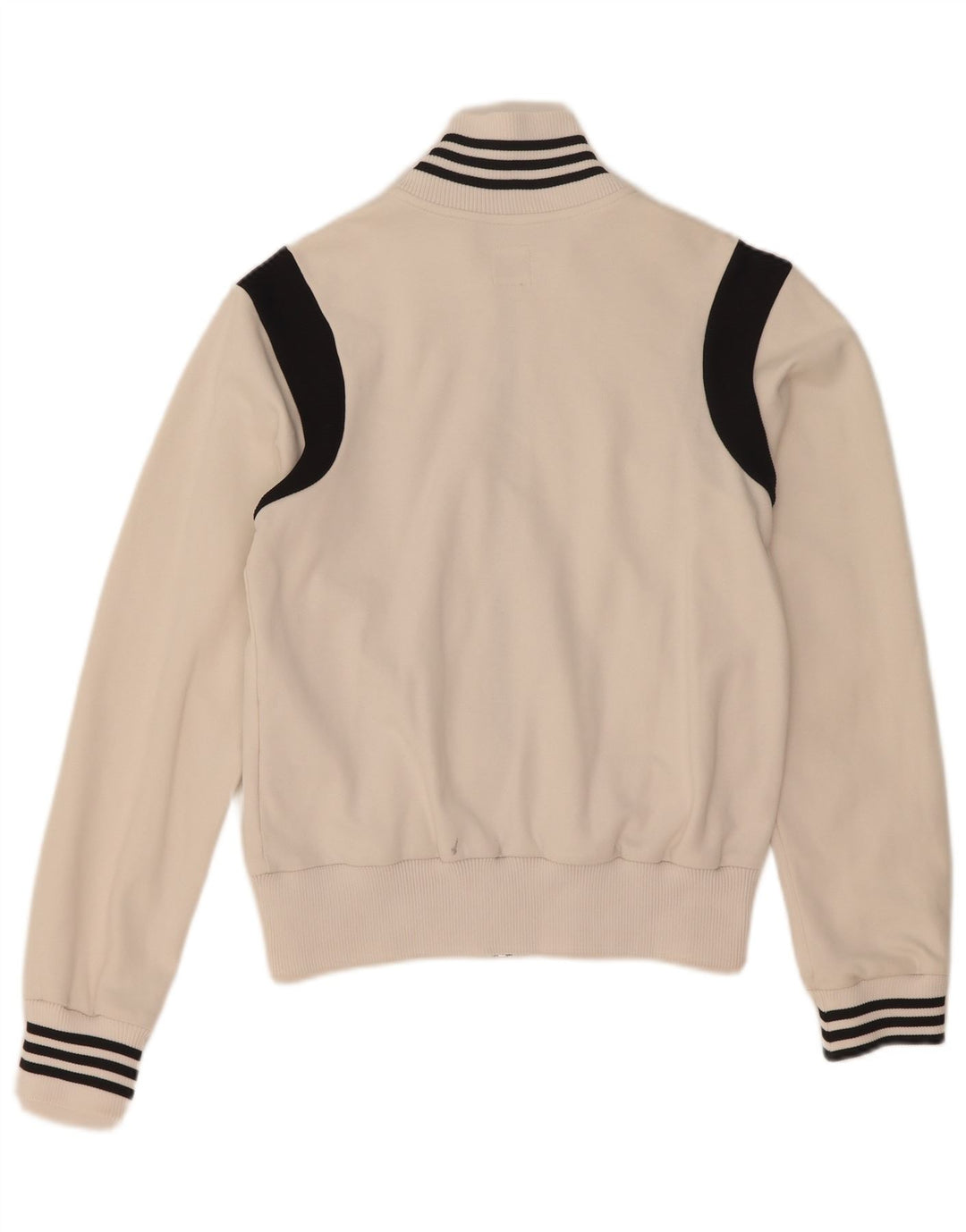Jachetă de top pentru trening cu grafică Adidas pentru femei UK 10 Small White Colorblock