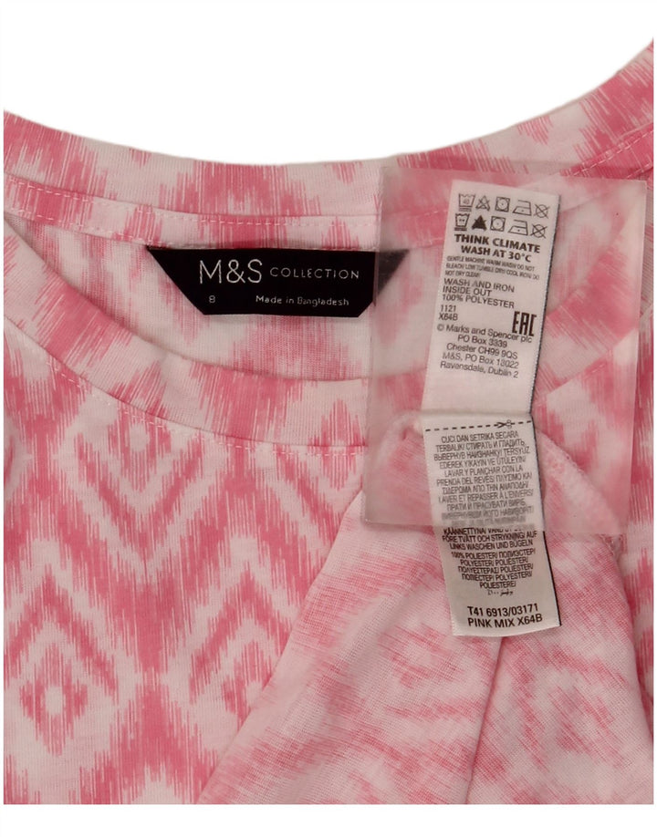 Bluză fără mâneci pentru femei Marks & Spencer UK 8 Small Pink Ikat Poliester