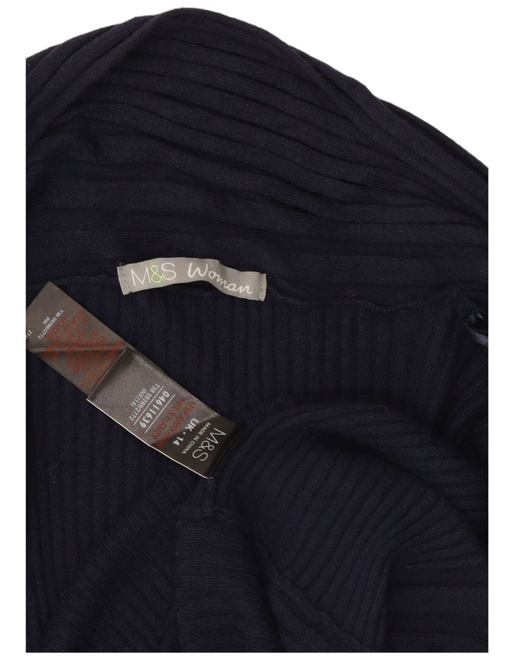 Pulover cardigan cu paragate pentru femei Marks & Spencer UK 14 Medium Bleumarin