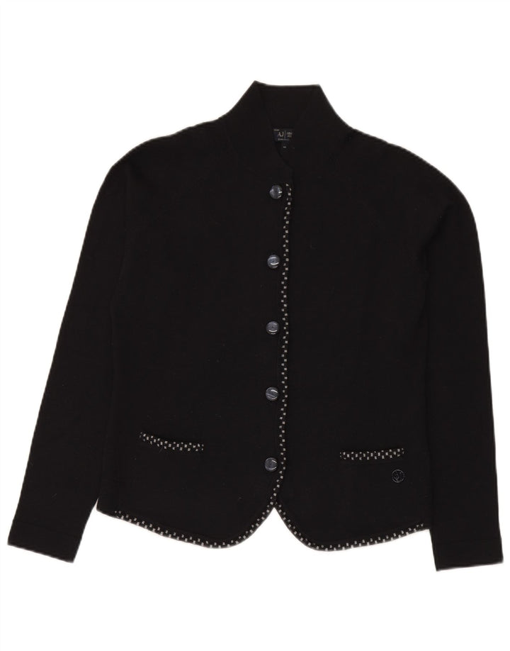 Pulover cardigan pentru femei Armani Jeans IT 44 Lână neagră medie