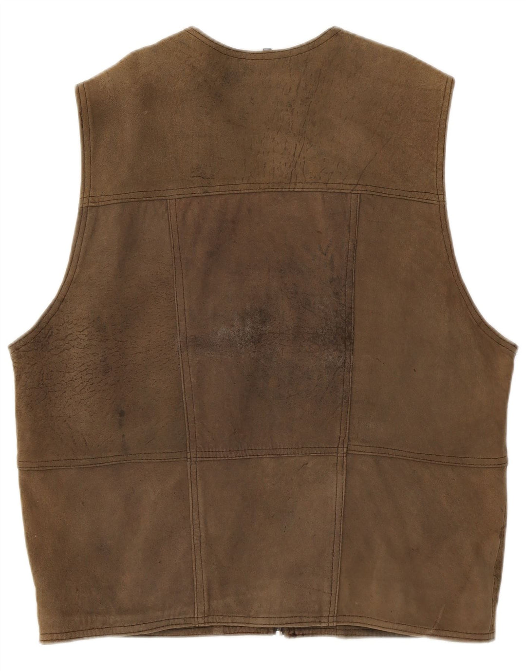 Gilet vintage pentru bărbați din piele de căprioară, UK 38, maro mediu