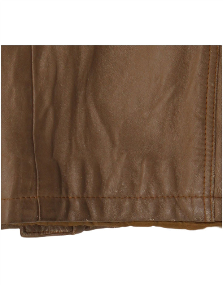 Jachetă de piele vintage pentru femei UK 14 maro mediu