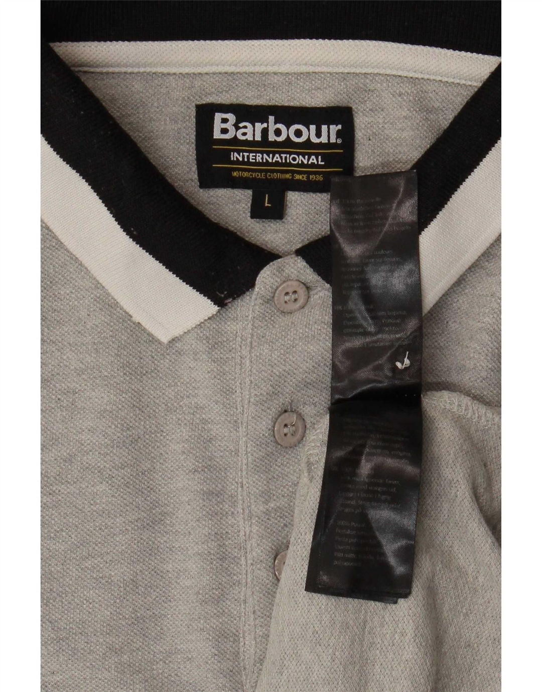 Cămașă polo Barbour pentru bărbați, mare, gri din bumbac color bloc