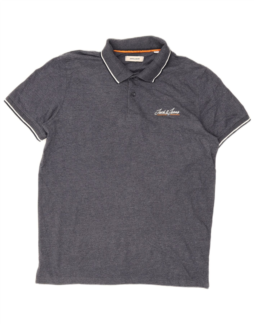 Cămașă polo pentru bărbați JACK & JONES, bumbac cu dungi gri mari
