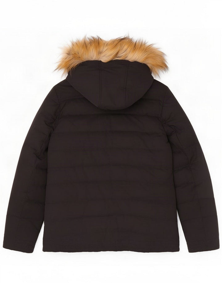Fat Face Jachetă căptușită cu glugă pentru femei UK 14 Large Black Polyester