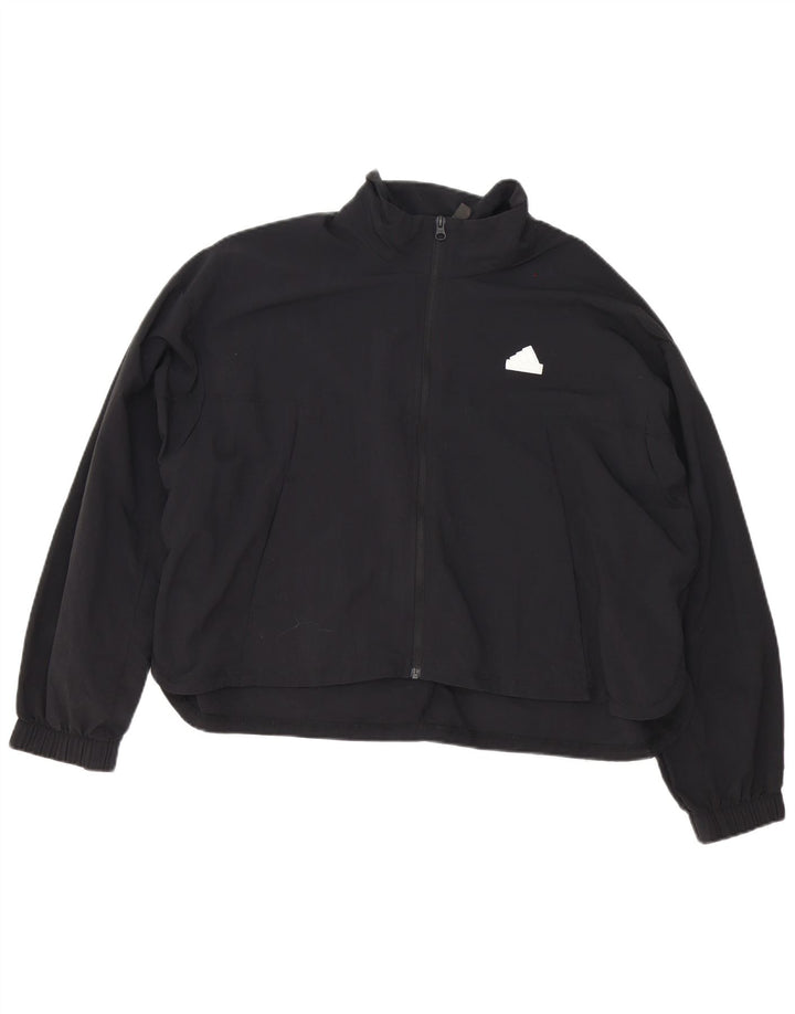Jachetă de trening supradimensionată Adidas pentru femei UK 12/14 Medium Black
