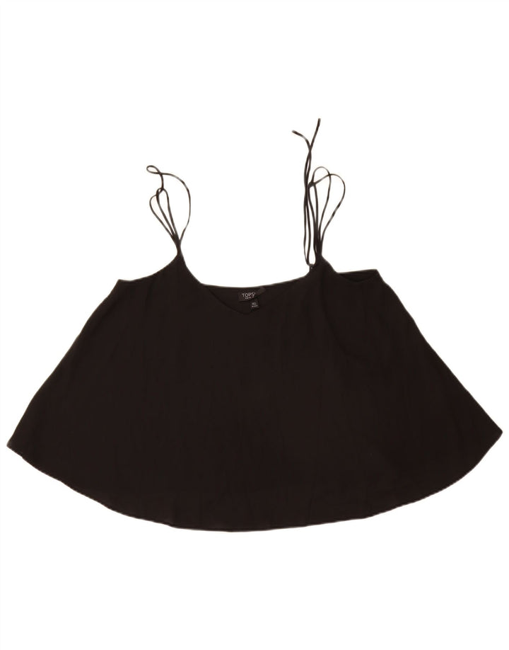 Topshop Womens Cami Top UK 12 Medium Black Poliester