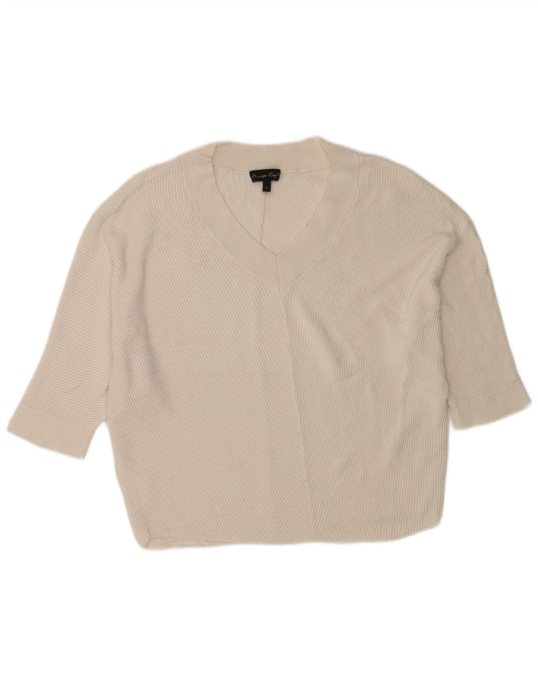Phase Eight Pulover oversized cu decolteu în V pentru femei UK 10 Small White