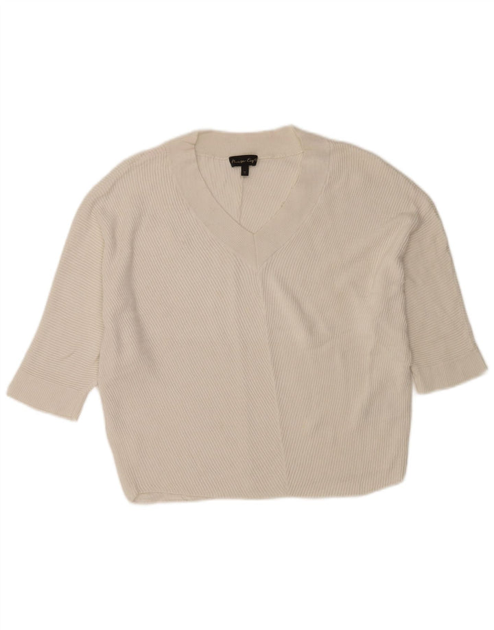 Phase Eight Pulover oversized cu decolteu în V pentru femei UK 10 Small White