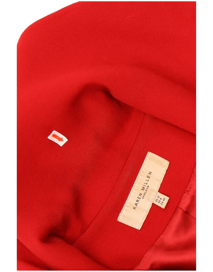 Sacou blazer pentru femei Karen Millen, cu 3 nasturi, UK 12 Lână roșie medie