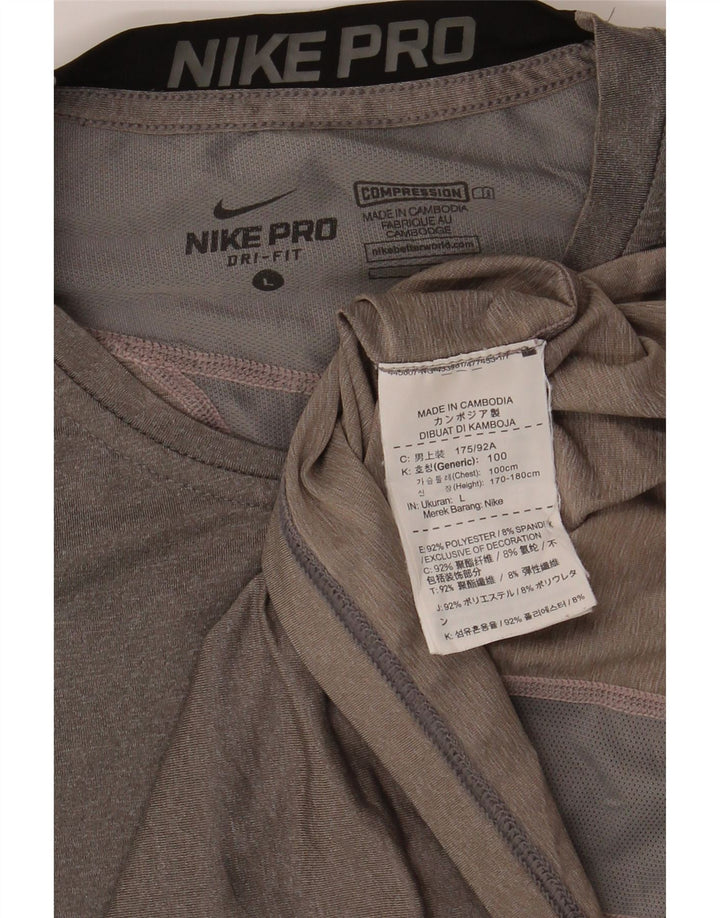 Tricou Nike Dri Fit pentru femei Top UK 14 Large Gri Poliester