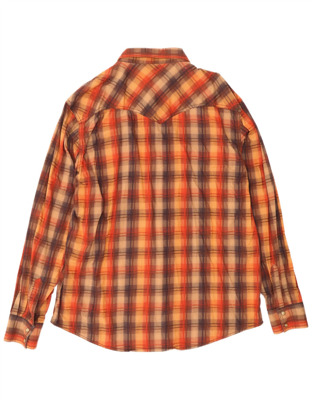 Cămașă retro pentru bărbați Wrangler 2XL, bumbac cu carouri maro