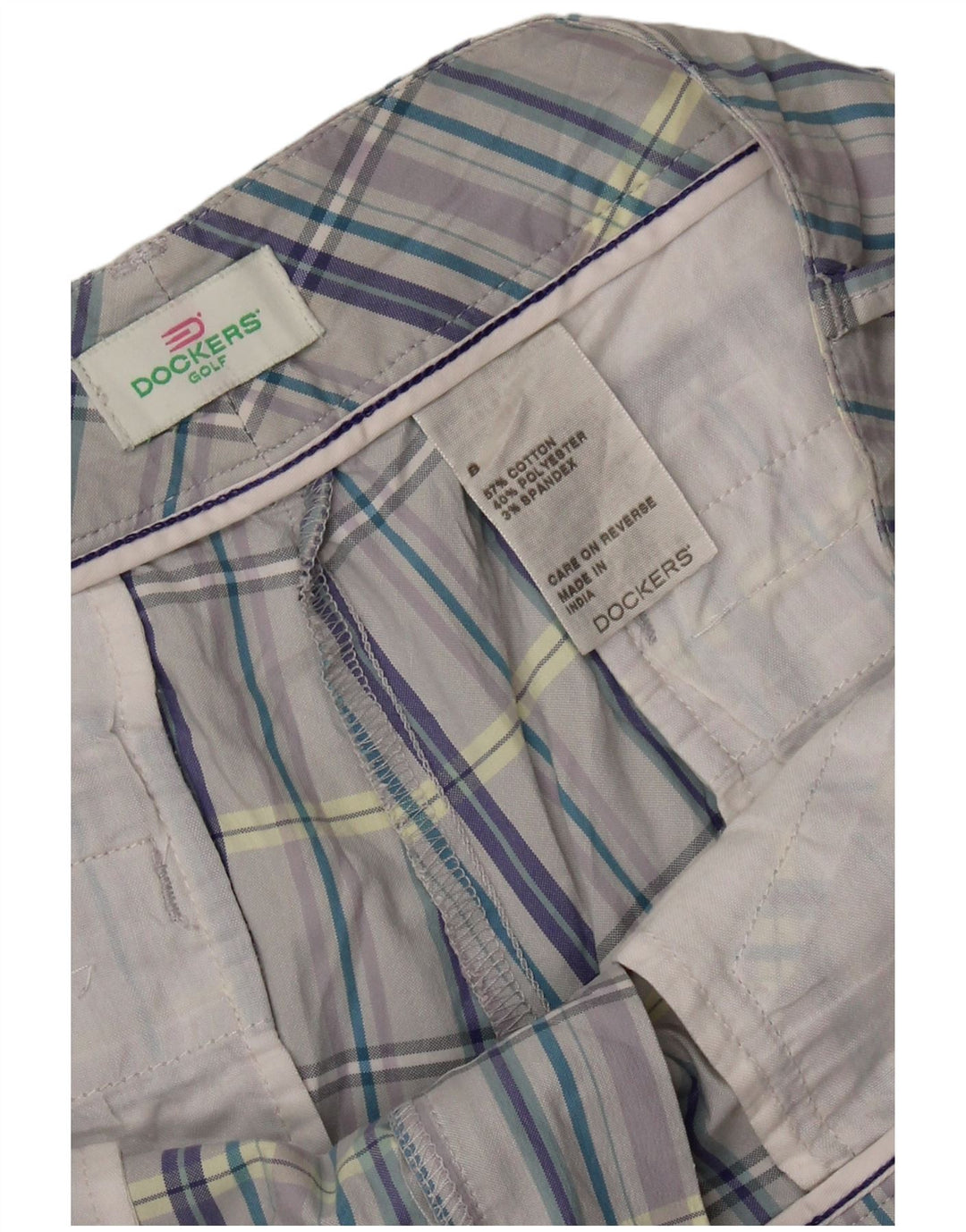 Pantaloni scurti casual pentru femei DOCKERS US 8 Medium W34 bumbac cu carouri gri