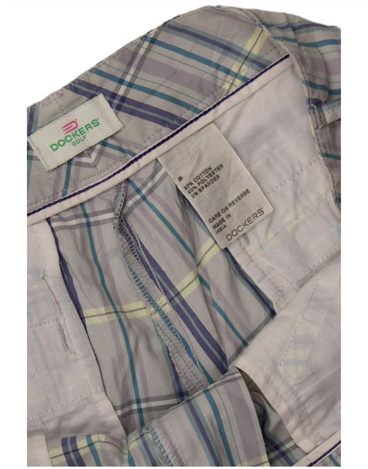 Pantaloni scurti casual pentru femei DOCKERS US 8 Medium W34 bumbac cu carouri gri