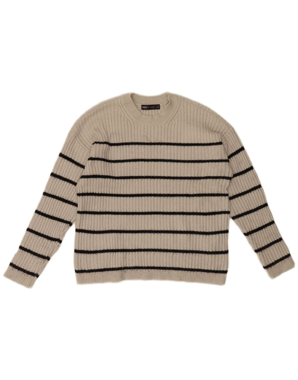 Pulover pentru femei Marks & Spencer cu decolteu triplu UK 12 Medium Off White