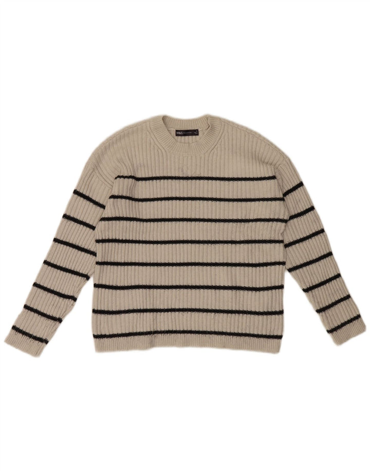 Pulover pentru femei Marks & Spencer cu decolteu triplu UK 12 Medium Off White