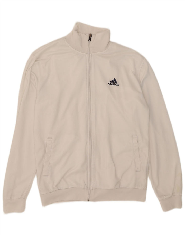Jachetă de trening pentru bărbați Adidas, mare, alb, din poliester