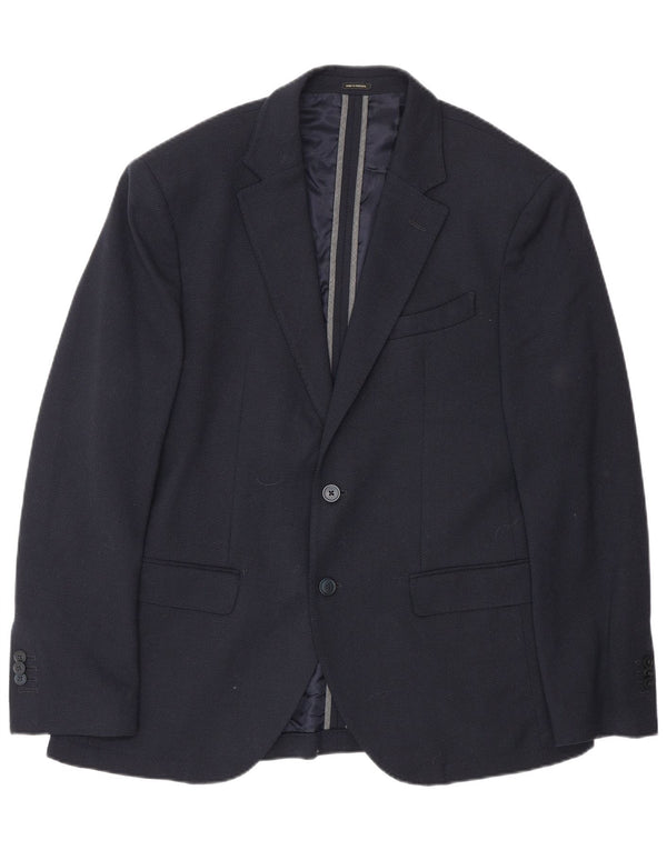 Massimo Dutti Jachetă pentru bărbați cu 2 nasturi UE 50 Lână medie albastru bleumarin