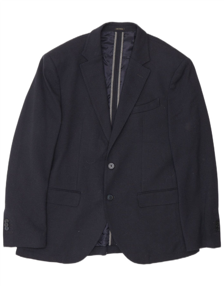 Massimo Dutti Jachetă pentru bărbați cu 2 nasturi UE 50 Lână medie albastru bleumarin