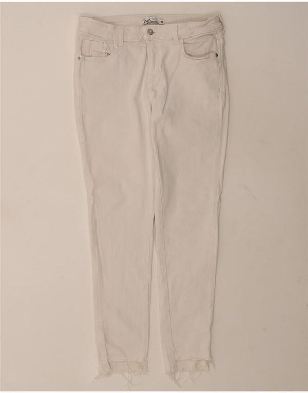 Blugi skinny dama Zara EU 42 Large W32 L28 Bumbac alb