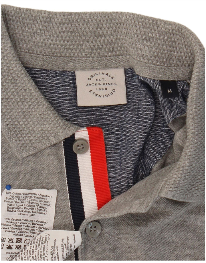 Cămașă polo pentru bărbați JACK & JONES, bumbac gri mediu