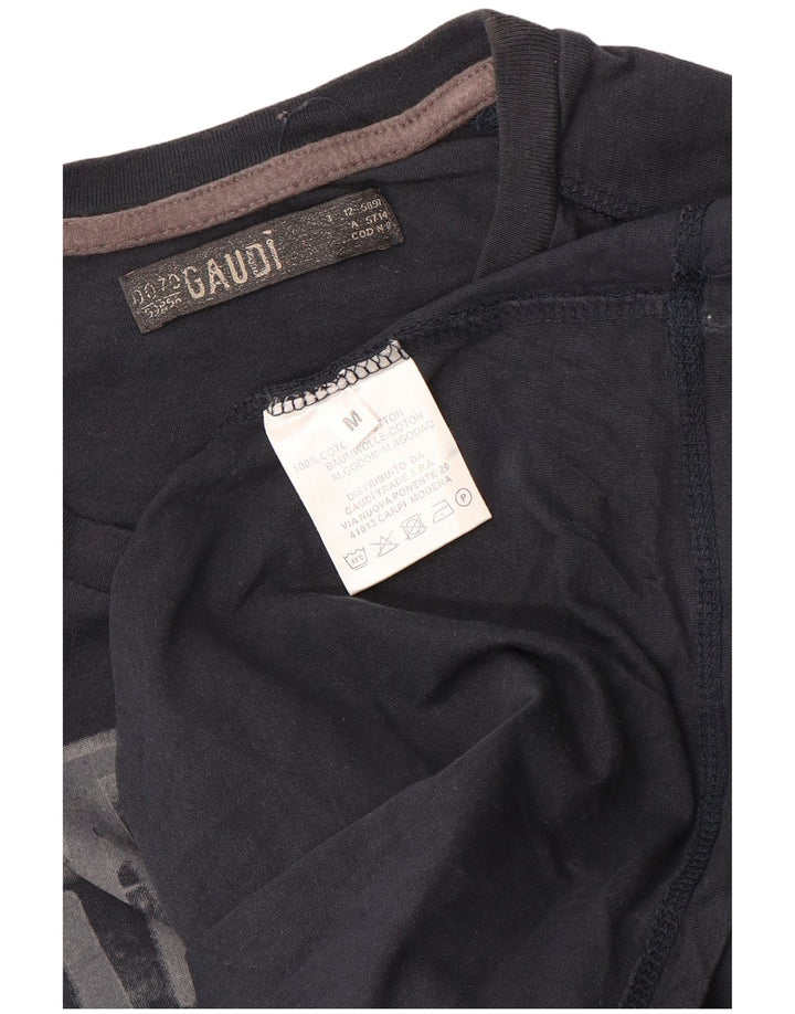 Gaudi Top grafic pentru bărbați cu mânecă lungă, mediu, bleumarin, bumbac