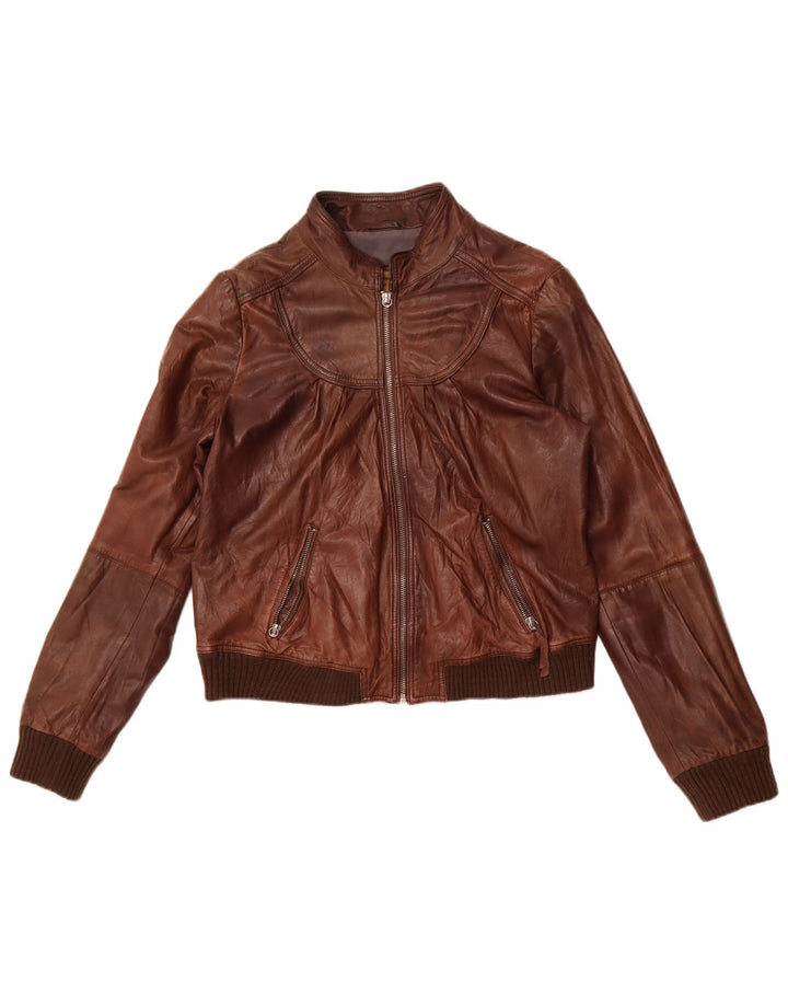 CONBIPEL Womens Leather Jacket IT 48 XL Brown Leather