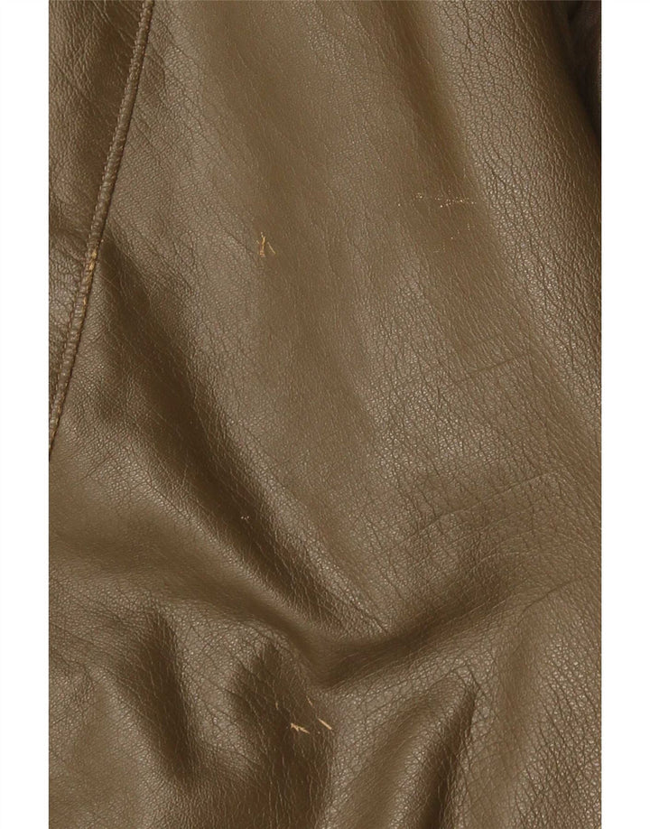 Jachetă de piele vintage pentru bărbați UK 38 Medium Khaki Piele