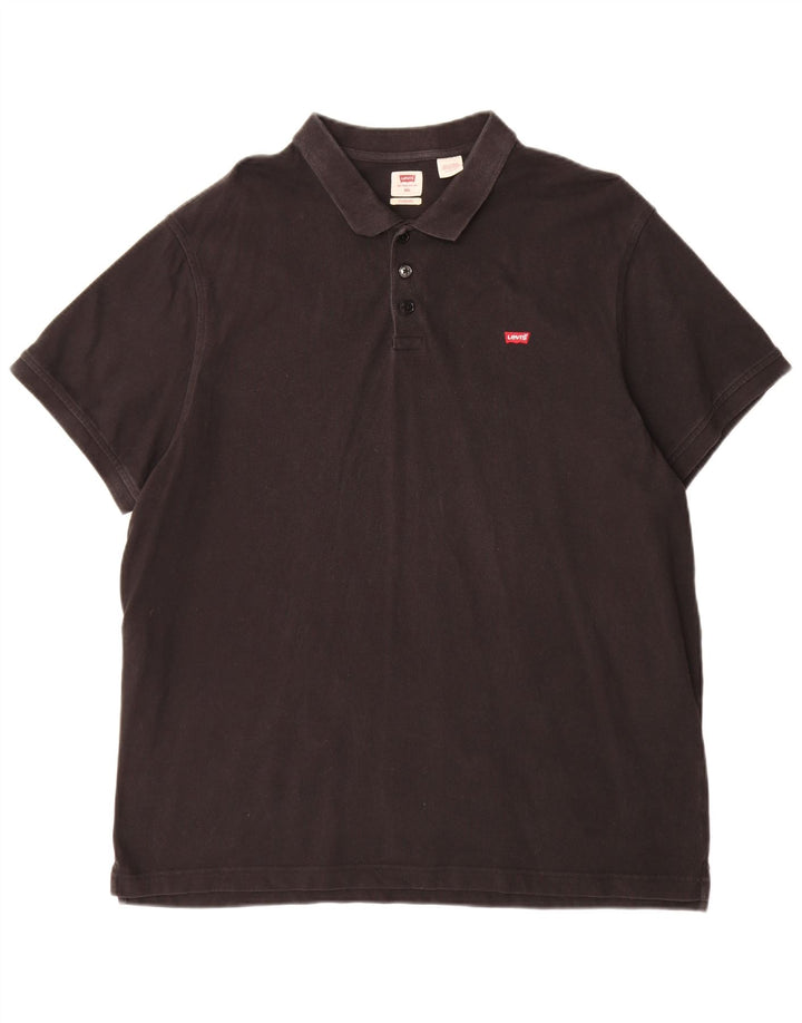 Tricou polo standard pentru bărbați Levi's 2XL, bumbac negru