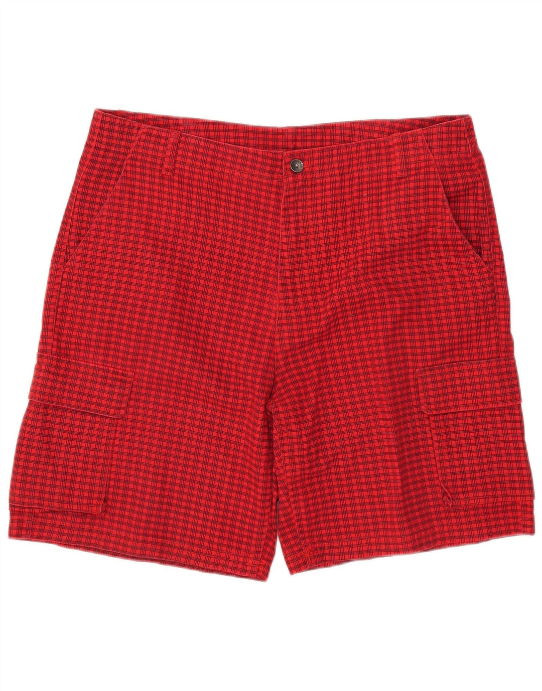 Pantaloni scurți cargo Converse pentru bărbați W38 XL poliester roșu check