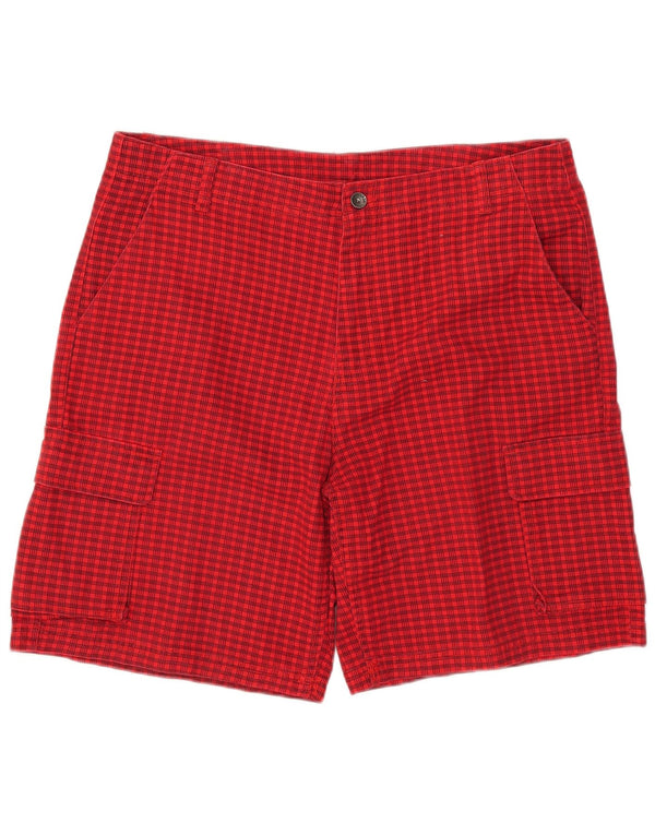 Pantaloni scurți cargo Converse pentru bărbați W38 XL poliester roșu check