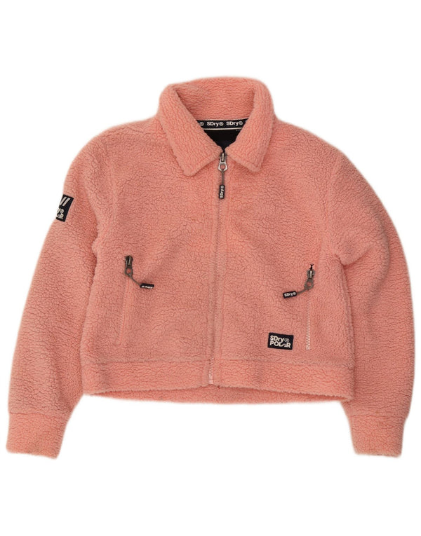 Jachetă Superdry pentru femei Teddy Bear oversized fleece UK 10 Small Pink