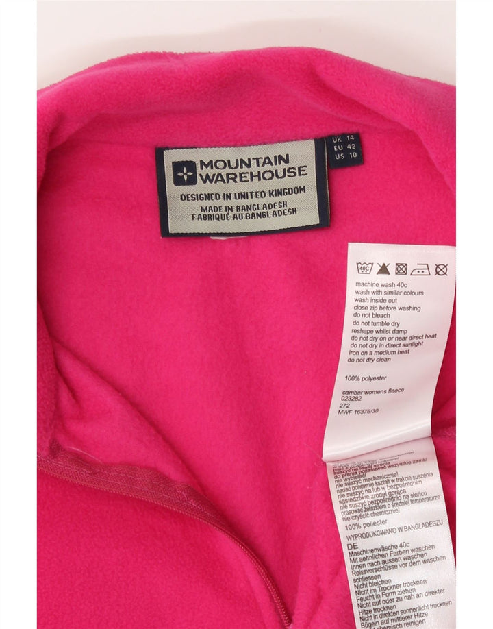 Pulover din lână pentru femei Mountain Warehouse, cu fermoar și gât, UK 14, poliester roz mare