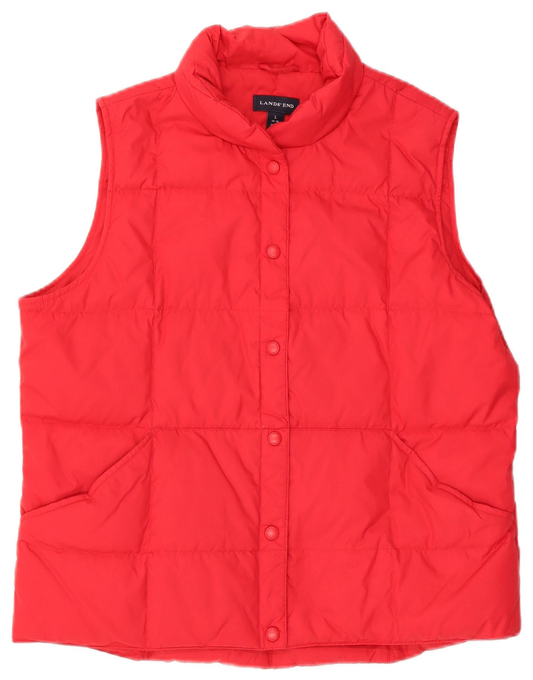 Gilet căptușit pentru femei Lands End UK 16 Large Red Nylon