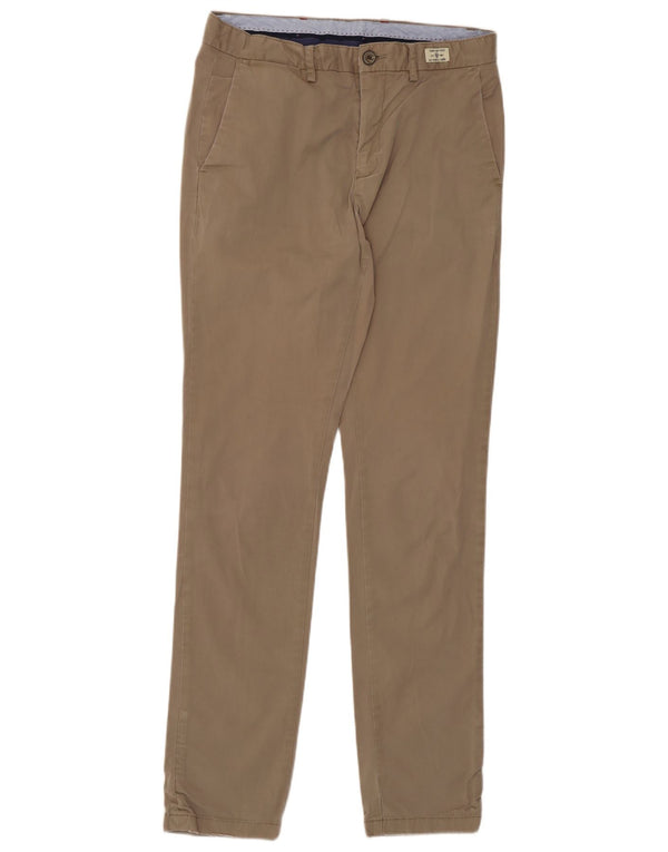 Tommy Hilfiger Mens Slim Chino Trousers W32 L34 Beige Cotton