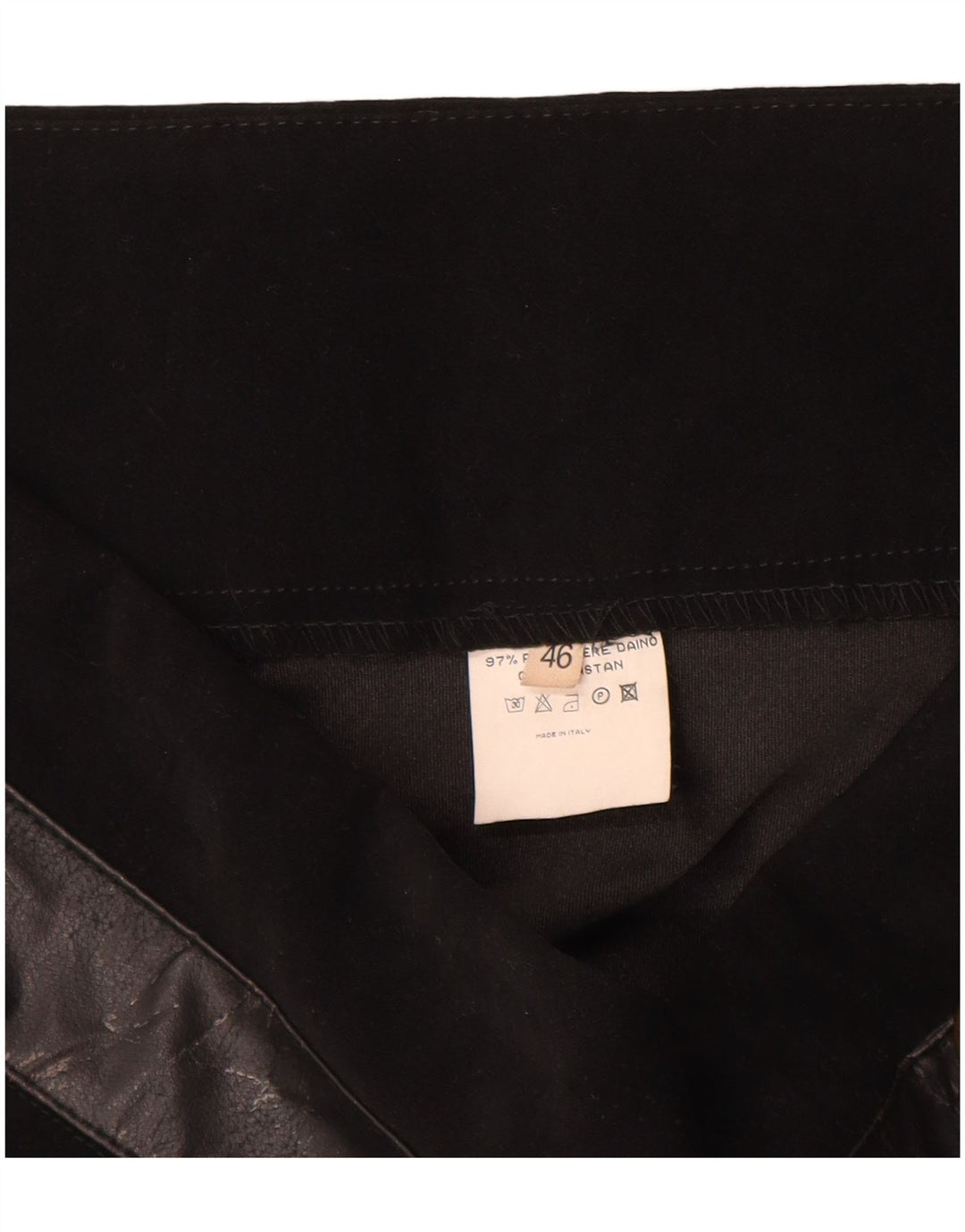 Fusta asimetrică vintage pentru femei cu talie înaltă IT 48 XL W30 poliester negru