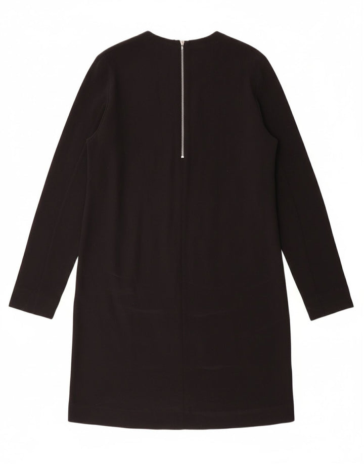 COS Womens Long Sleeve Shift Dress EU 36 Small Black Silk