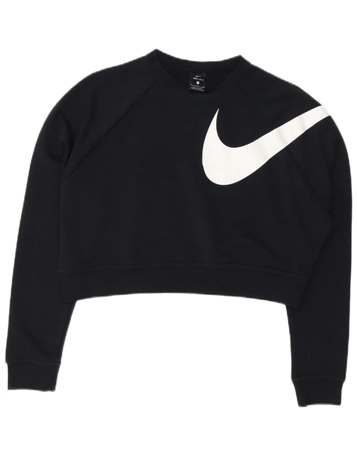 Pulover NIKE pentru femei oversized Crop Graphic Pulover UK 10 Mic Negru