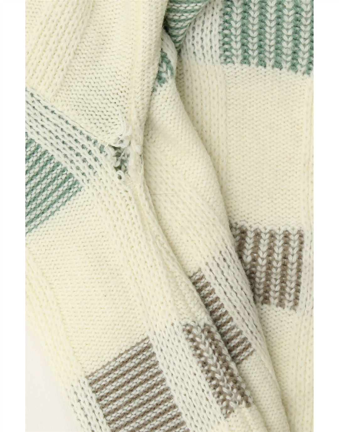 LONDON FOG Pulover cu decolteu în V pentru bărbați, mic, cu dungi acrilice, alb