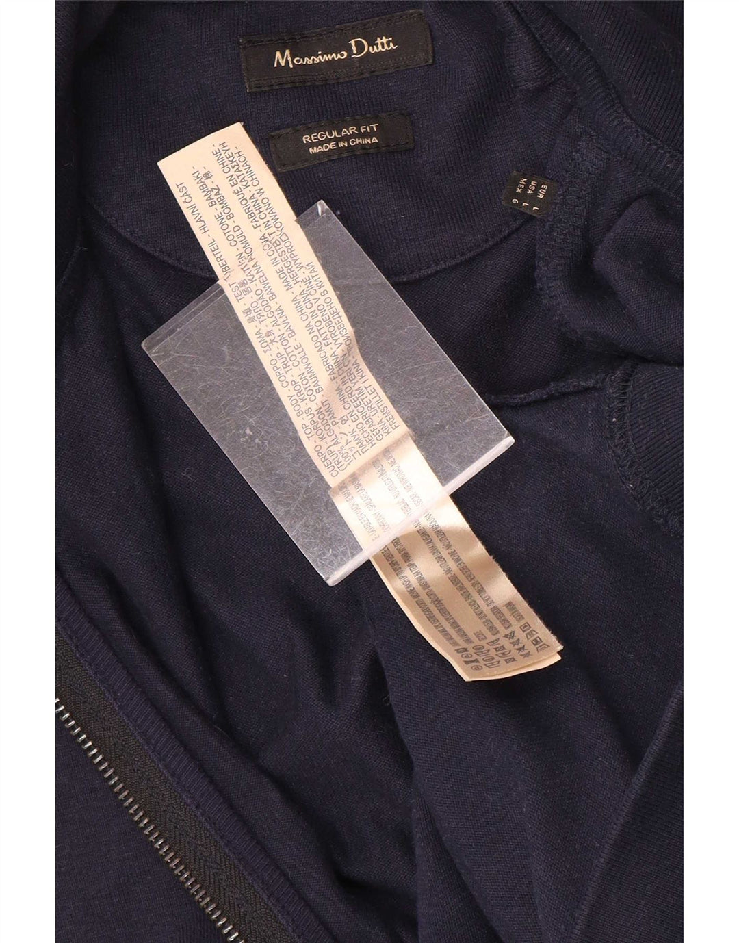 Massimo Dutti Jachetă de trening pentru bărbați, cu croială obișnuită, mare, albastru, bumbac