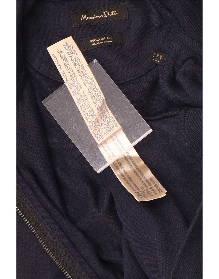 Massimo Dutti Jachetă de trening pentru bărbați, cu croială obișnuită, mare, albastru, bumbac