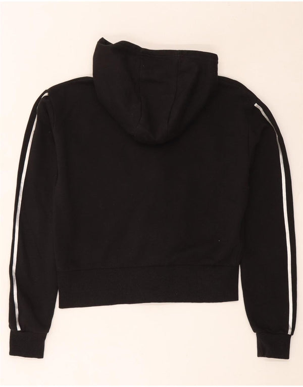 Pulover Juicy Couture pentru fete, crop cu fermoar, 14-15 ani, bumbac negru